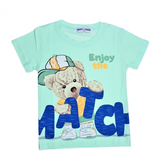 Tricou cu maneca scurta pentru baieti, Happy House QQ-719, Verde [1]