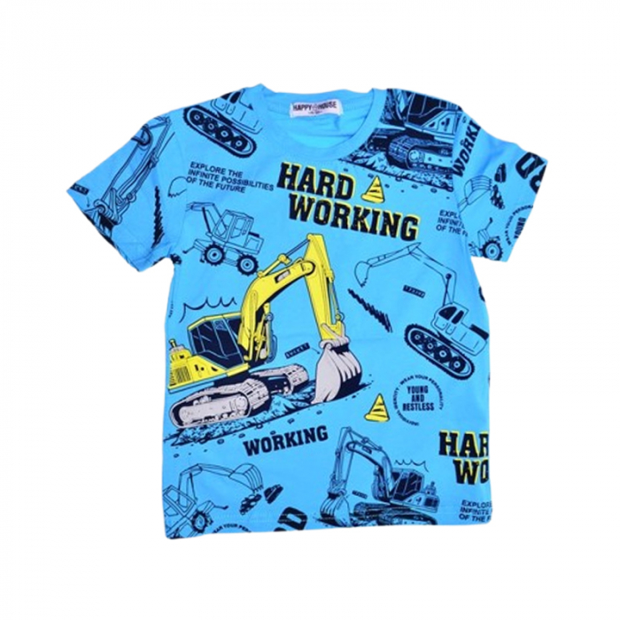 Tricou cu maneca scurta pentru baieti, Happy House WB-3474A, Albastru [1]