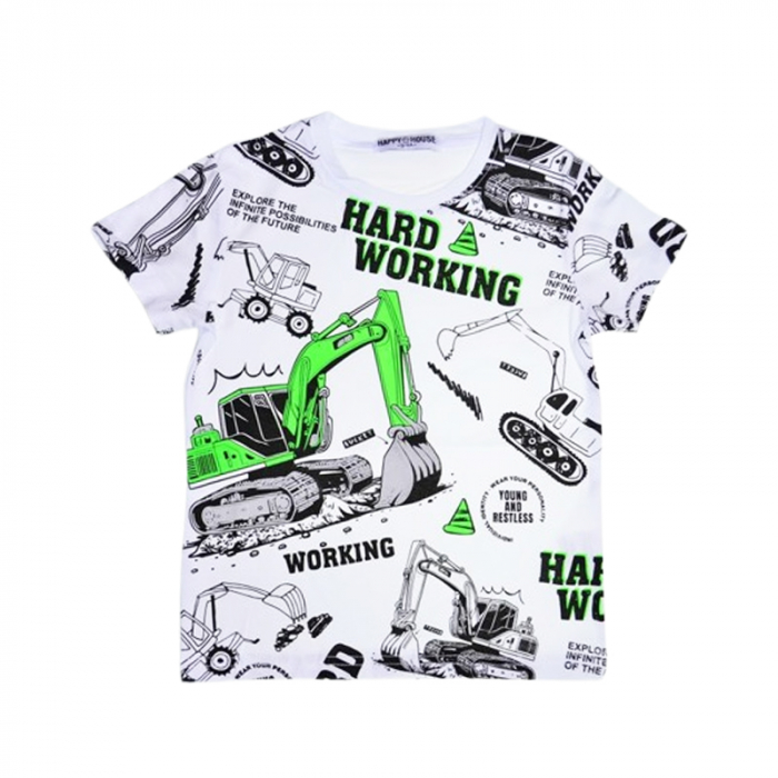 Tricou cu maneca scurta pentru baieti, Happy House WB-3747, Multicolor [1]