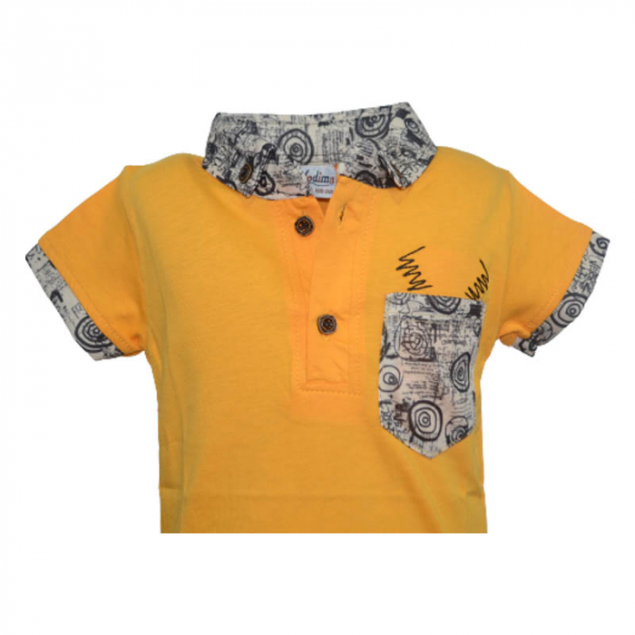 Tricou cu maneca scurta pentru baieti Modima 180323-P, Galben [3]