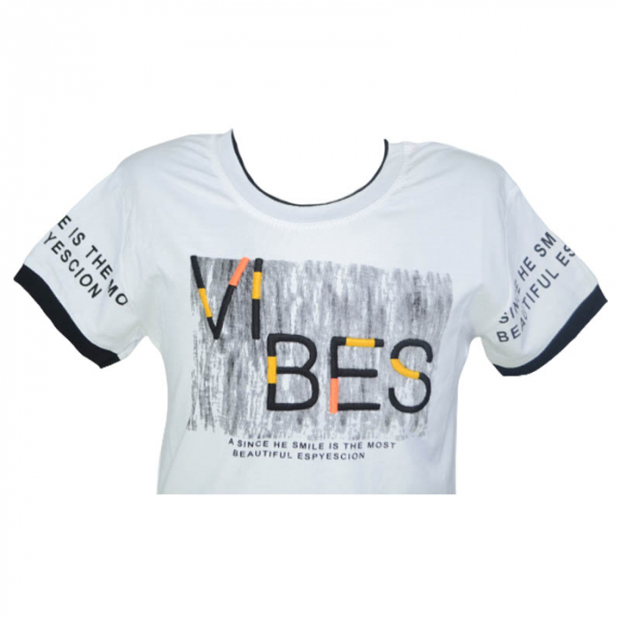 Tricou cu maneca scurta pentru baieti OLC SVR 230323-A, Alb [3]