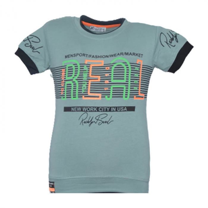 Tricou cu maneca scurta pentru baieti OLC SVR 180323-W, Verde [1]