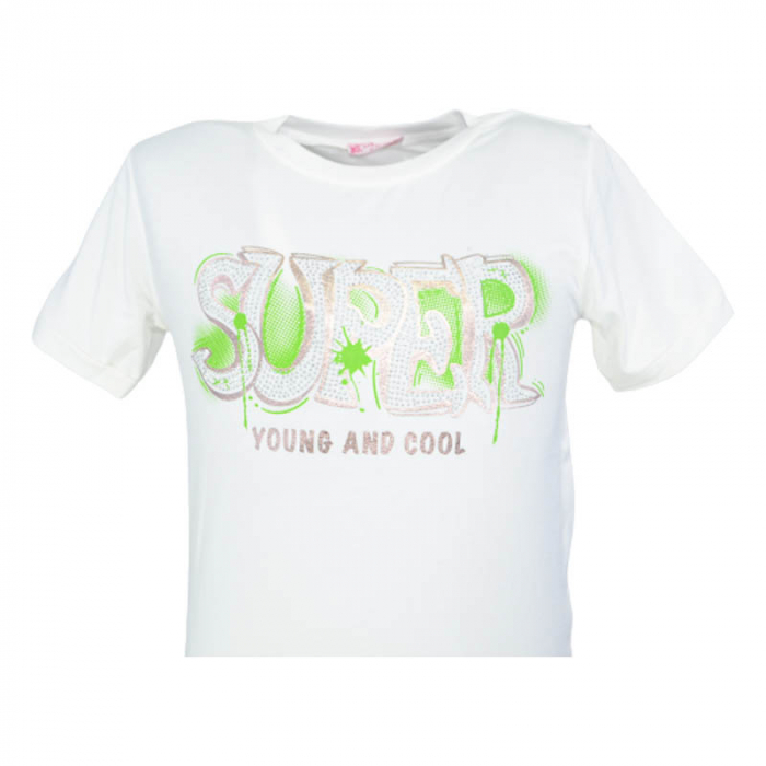 Tricou cu maneca scurta pentru fete OLC SVR 230323-B, Alb [3]