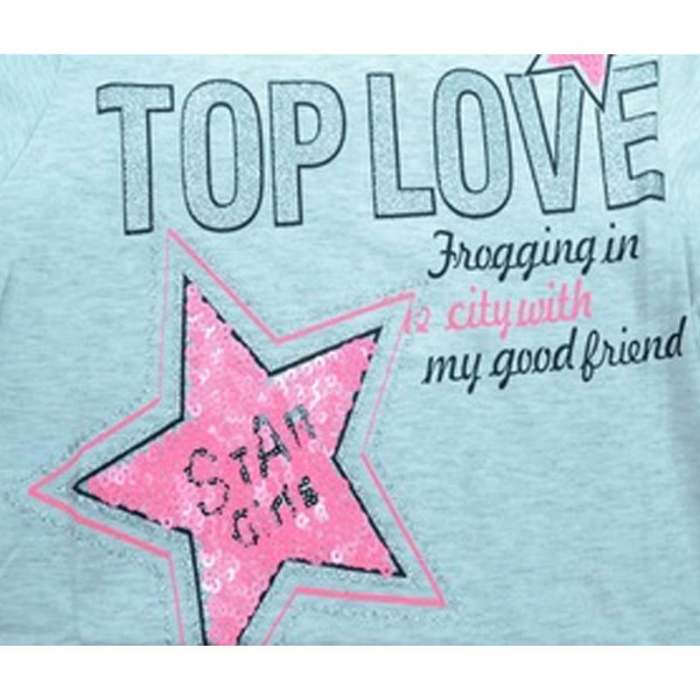 Tricou cu maneca scurta pentru fete Happy House FOFO-064A, Gri [3]