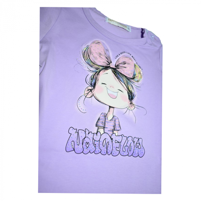 Tricou cu maneca scurta pentru fete, Happy House HH672, Mov [2]