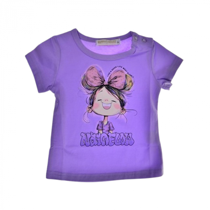 Tricou cu maneca scurta pentru fete, Happy House HH672, Mov [1]