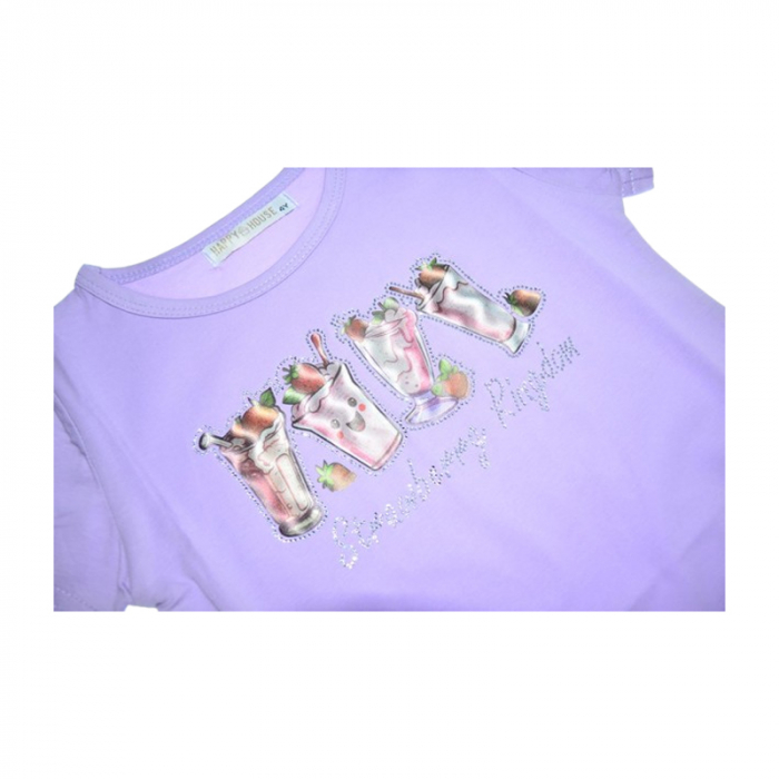 Tricou cu maneca scurta pentru fete, Happy House HH675M, Mov [3]