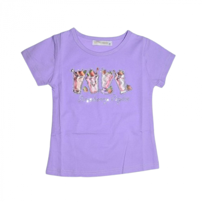 Tricou cu maneca scurta pentru fete, Happy House HH675M, Mov [1]