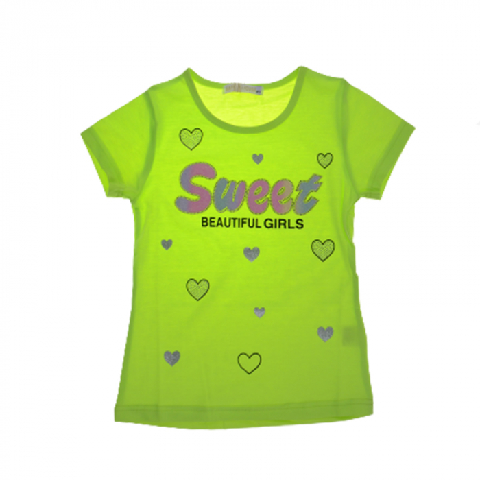 Tricou cu maneca scurta pentru fete Happy House HH372A, Verde [1]