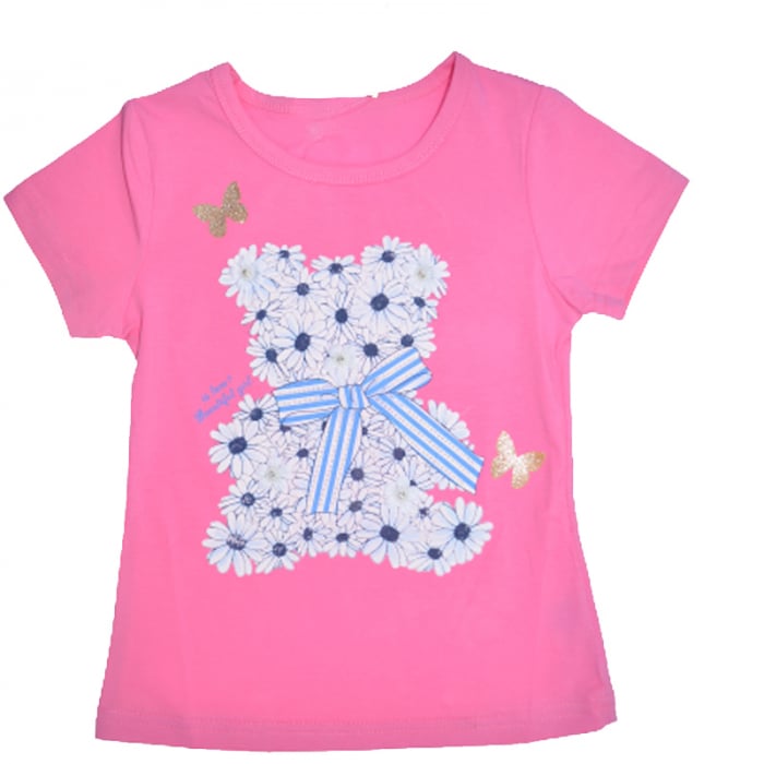 Tricou cu maneca scurta pentru fete Happy House HH616R, Roz [1]