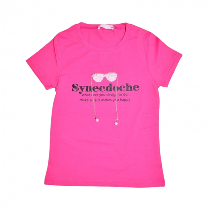 Tricou cu maneca scurta pentru fete, Happy House WB-3447F, Fucsia [1]