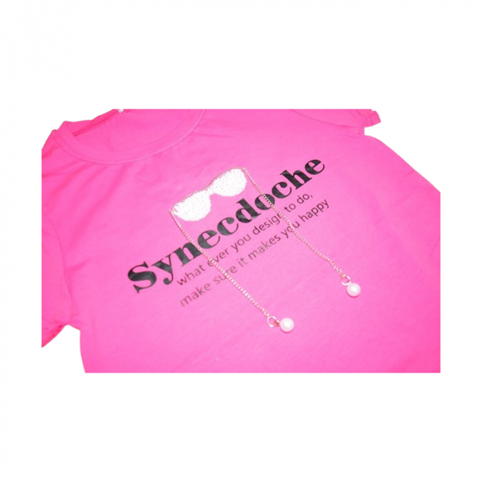 Tricou cu maneca scurta pentru fete, Happy House WB-3447F, Fucsia [2]