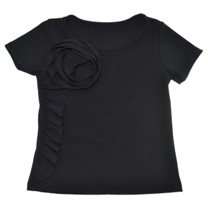 Tricou cu maneca scurta pentru fete Mini Junior T290524-N, Negru [1]