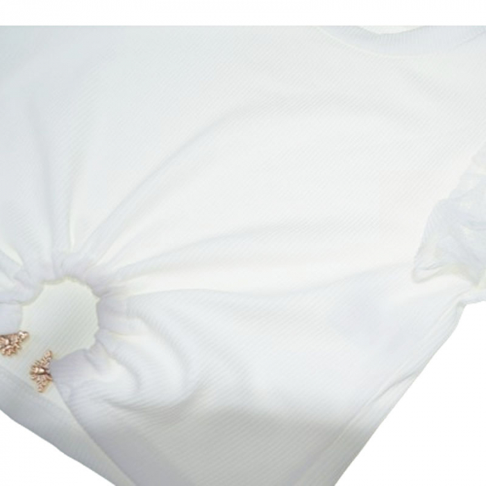 Tricou cu maneca scurta pentru fete Mini Junior T290524-A, Alb [3]