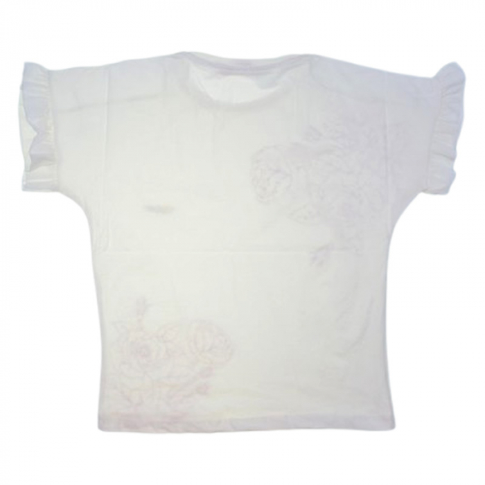 Tricou cu maneca scurta pentru fete, Mini Junior, T7573, Alb [3]