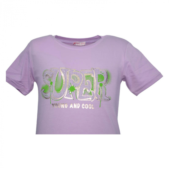Tricou cu maneca scurta pentru fete OLC SVR 180323-B, Mov [3]