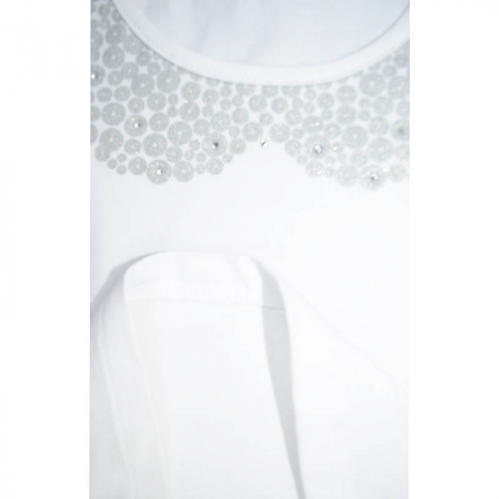 Tricou cu maneca scurta pentru fete Atut 6638, Alb [3]