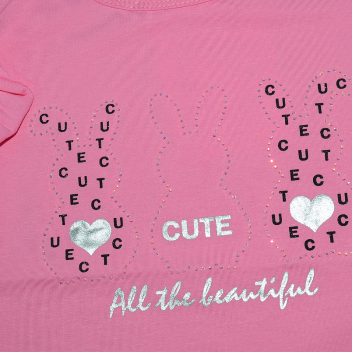 Tricou cu maneca scurta pentru fete Happy House WB-2934, Roz [3]