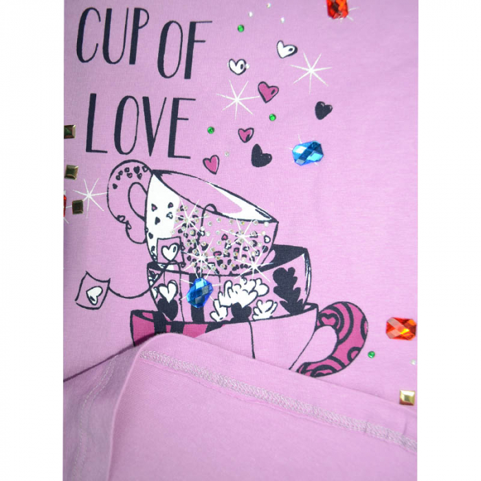 Tricou cu maneca scurta pentru fete Wendee DY102136-2, Roz [3]