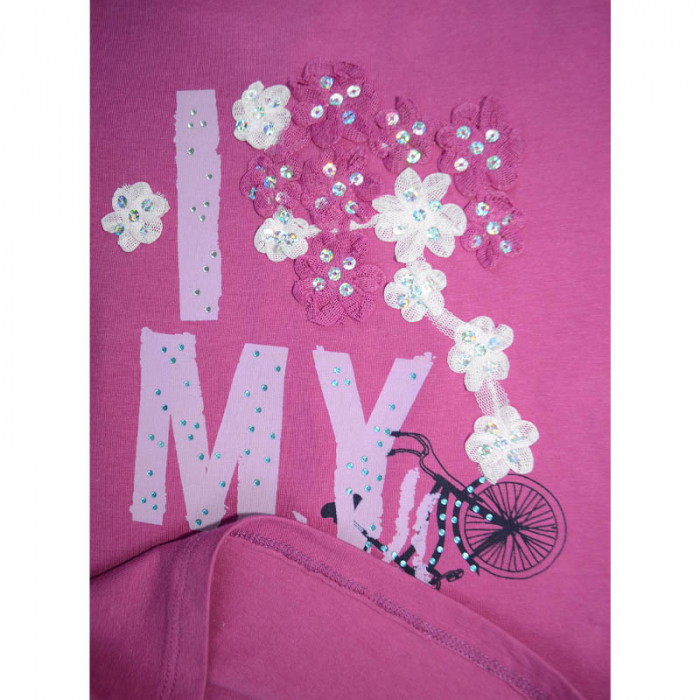 Tricou cu maneca scurta pentru fete Wendee DY102134-1, Fucsia [3]