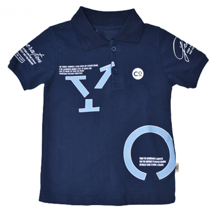 Tricou cu maneca scurta polo pentru copii Wiggle MJ1509B, Bleumarin [1]