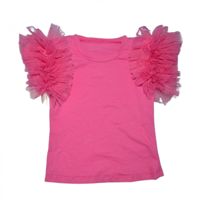 Tricou elegant cu maneca scurta pentru fete, Mini Junior, TG4A, Fucsia [1]