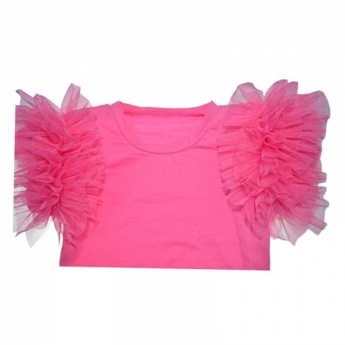 Tricou elegant cu maneca scurta pentru fete, Mini Junior, TG4A, Fucsia [2]