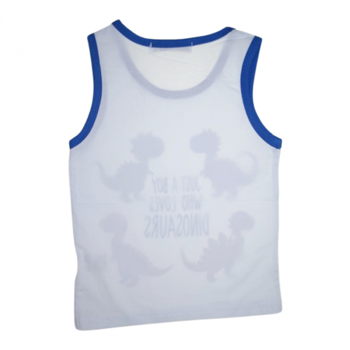 Tricou fara maneci pentru baieti, Happy House, WY852A, Alb [3]