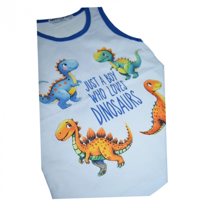 Tricou fara maneci pentru baieti, Happy House, WY852A, Alb [2]