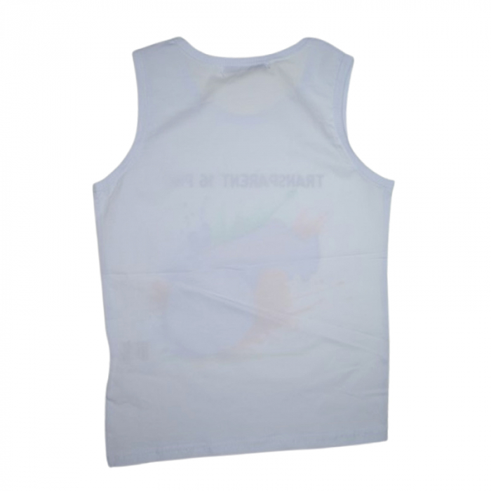 Tricou fara maneci pentru baieti, Happy House, WY857, Alb [2]