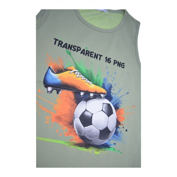 Tricou fara maneci pentru baieti, Happy House, WY857V, Verde [3]