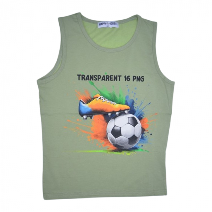 Tricou fara maneci pentru baieti, Happy House, WY857V, Verde [1]