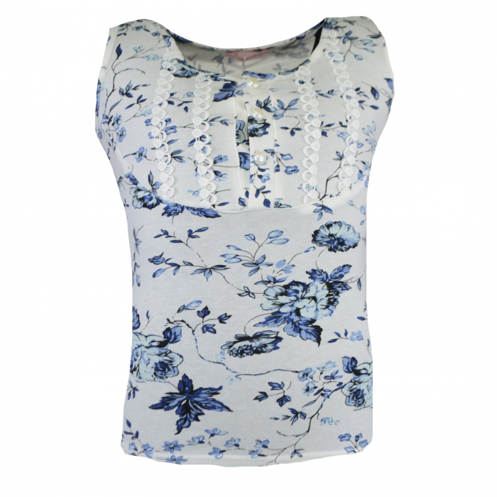Tricou fara maneci pentru fete Happy House CVC-1157-1, Albastru [1]