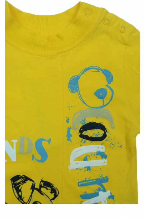 Tricou cu maneca scurta pentru baieti Wendee BV01300194G, Galben [2]
