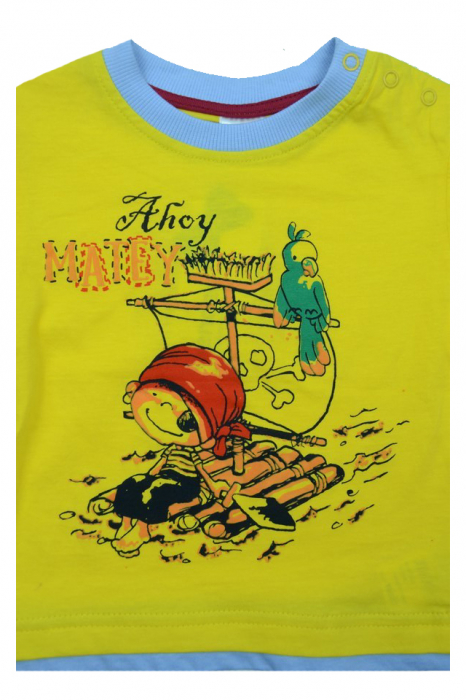 Tricou cu maneca scurta pentru baieti Wendee DY101309, Galben [2]