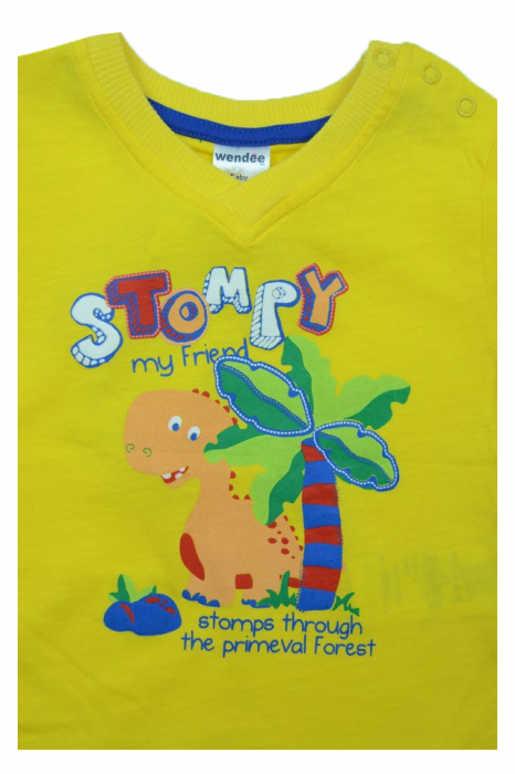Tricou cu maneca scurta pentru baieti Wendee DY101316, Galben [3]