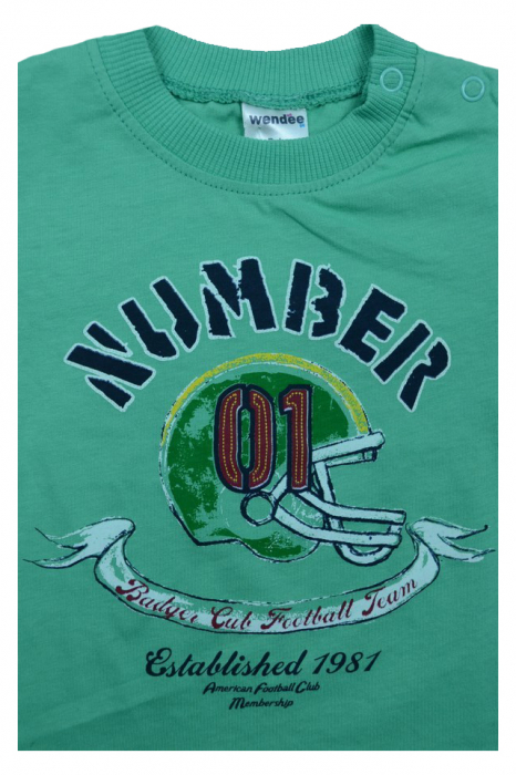 Tricou cu maneca scurta pentru baieti Wendee OZ101601-0, Verde [2]