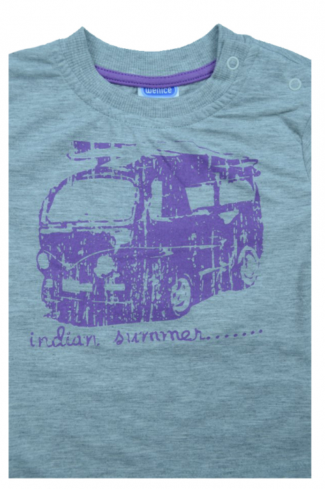 Tricou cu maneca scurta pentru baieti Wenice BL01300118, Gri [2]