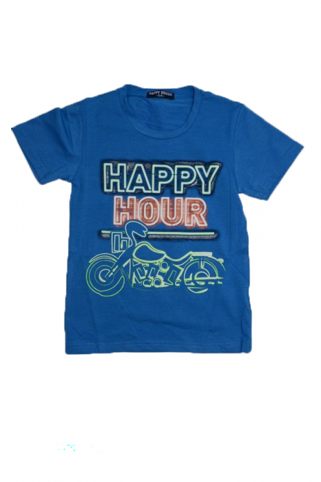 Tricou cu maneca scurta pentru baieti Happy House HB-15442-128, Albastru [1]