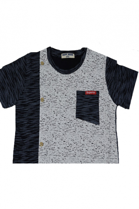 Tricou cu maneca scurta pentru baieti Happy House HB-19391-176, Gri [2]