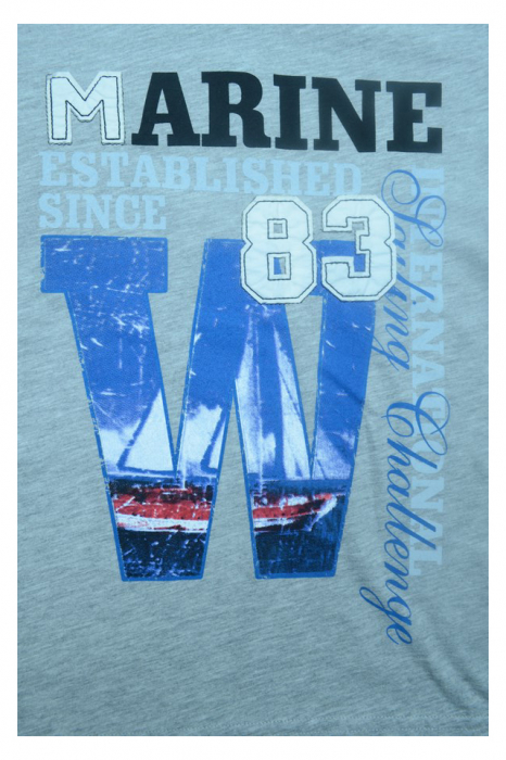 Tricou cu maneca scurta pentru baieti Wendee BV01300257-1-116, Gri [2]