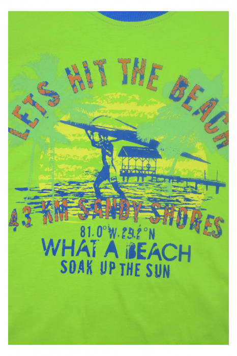 Tricou cu maneca scurta pentru baieti Wendee DY DY 101275-2-134, Verde [2]