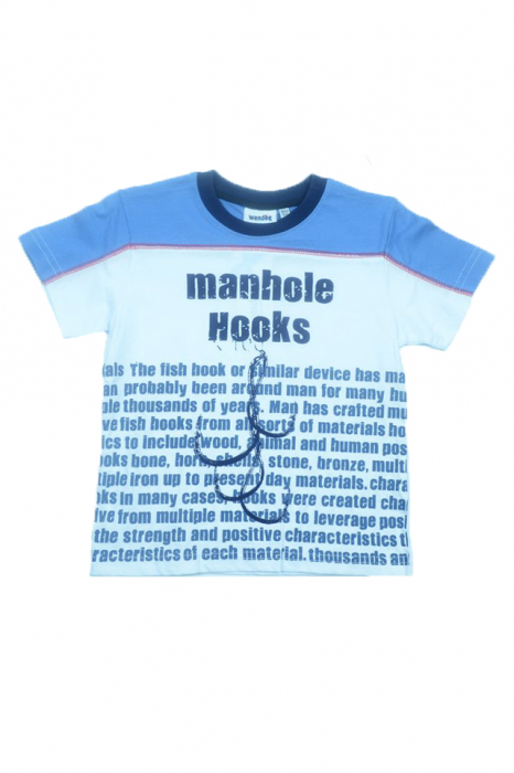 Tricou cu maneca scurta pentru baieti Wendee DY101246-2-128, Alb [1]