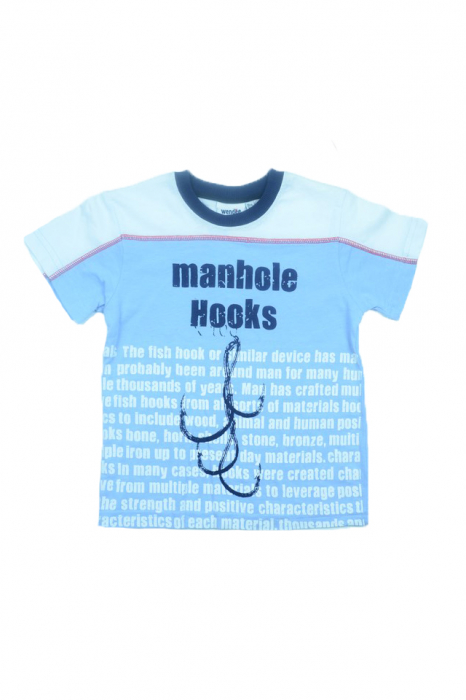 Tricou cu maneca scurta pentru baieti Wendee DY101246-1A-98, Albastru [1]