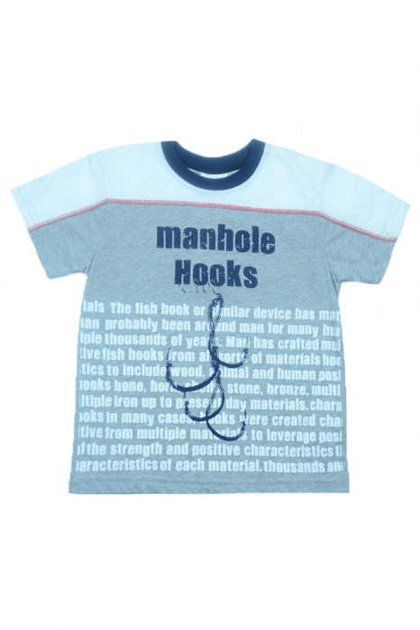 Tricou cu maneca scurta pentru baieti Wendee DY101246-1G-104, Gri [1]