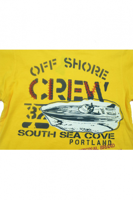 Tricou cu maneca scurta pentru baieti Wendee DY101249-1G-98, Galben [2]