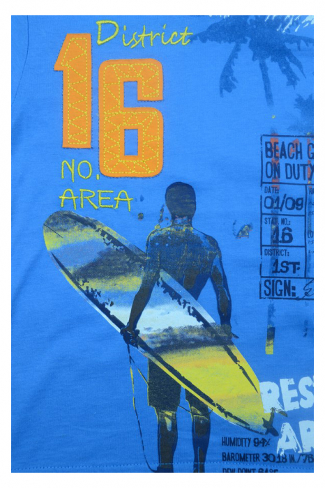 Tricou cu maneca scurta pentru baieti Wendee DY101269-1A-98, Albastru [2]