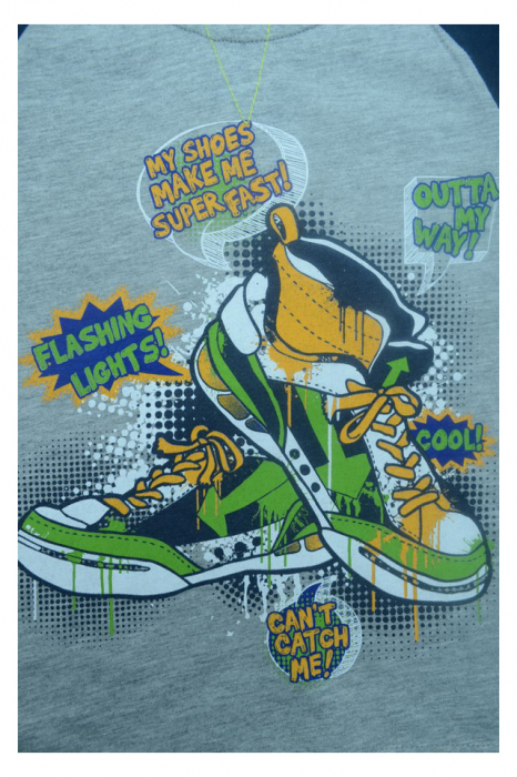 Tricou cu maneca scurta pentru baieti Wendee DY101285-1-98, Gri [2]