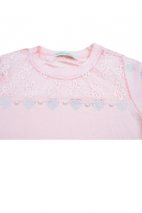 Tricou cu maneca scurta pentru fete Happy House WB-2561-128, Roz [2]