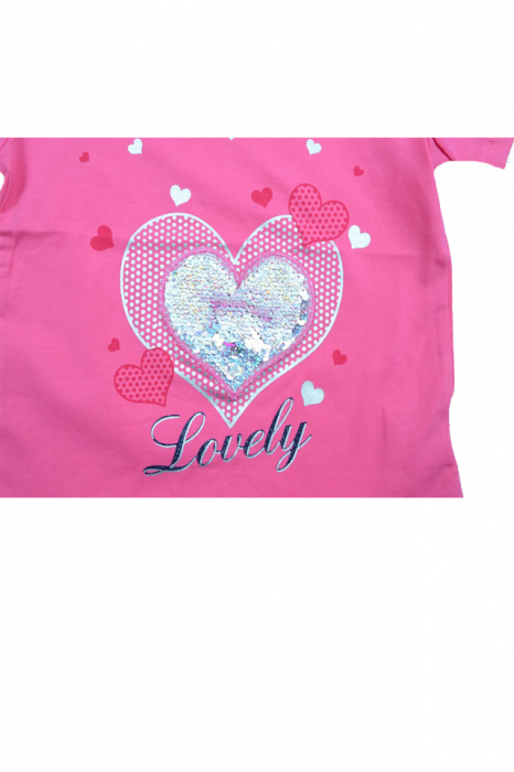 Tricou cu maneca scurta pentru fete Happy House WB-2548F-98, Fucsia [3]